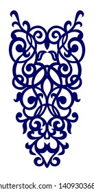 oriental floral ornament on the white