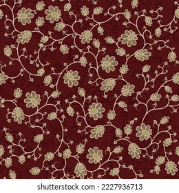 Oriental floral ornament, seamless pattern background design.
