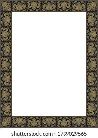Oriental floral ornament. Template for frame, card, mirror, border. Vector pattern with place for your text.