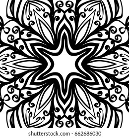 oriental floral pattern. vector illustration. hand drawn henna mehendi background
