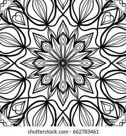 oriental floral pattern. vector illustration. hand drawn henna mehendi background