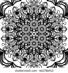 oriental floral pattern. vector illustration. hand drawn henna mehendi background