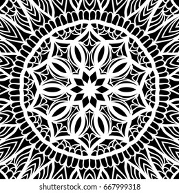oriental floral pattern. vector illustration. hand drawn kaleidoscope background