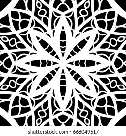 oriental floral pattern. vector illustration. hand drawn kaleidoscope background