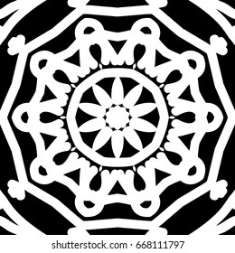oriental floral pattern. vector illustration. hand drawn kaleidoscope background
