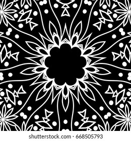 oriental floral pattern. vector illustration. hand drawn kaleidoscope background