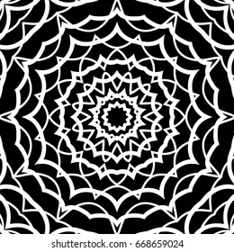oriental floral pattern. vector illustration. hand drawn kaleidoscope background