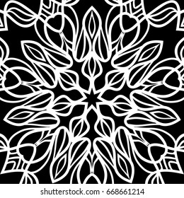 oriental floral pattern. vector illustration. hand drawn kaleidoscope background