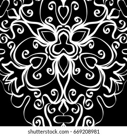 oriental floral pattern. vector illustration. hand drawn kaleidoscope background