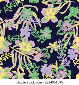 Oriental Floral seamless pattern background for fashion textiles, graphics, backgrounds and crafts