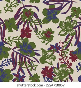 Oriental Floral seamless pattern background for fashion textiles, graphics, backgrounds and crafts