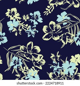 Oriental Floral seamless pattern background for fashion textiles, graphics, backgrounds and crafts