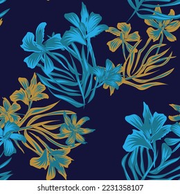 Oriental Floral seamless pattern background for fashion textiles, graphics, backgrounds and crafts