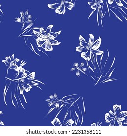 Oriental Floral seamless pattern background for fashion textiles, graphics, backgrounds and crafts