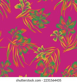 Fondo de patrón ininterrumpido de floral oriental para textiles de moda, gráficos, antecedentes y artesanías