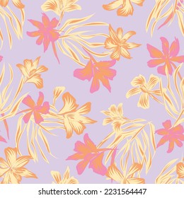 Oriental Floral seamless pattern background for fashion textiles, graphics, backgrounds and crafts