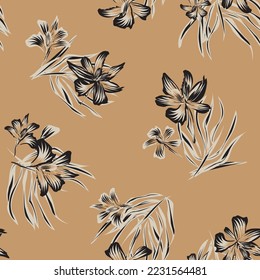 Oriental Floral seamless pattern background for fashion textiles, graphics, backgrounds and crafts