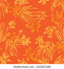 Oriental Floral seamless pattern background for fashion textiles, graphics, backgrounds and crafts