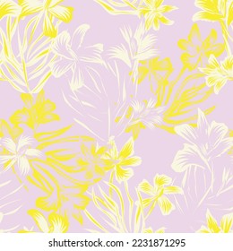 Oriental Floral seamless pattern background for fashion textiles, graphics, backgrounds and crafts