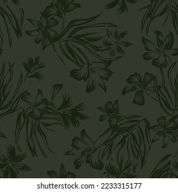 Fondo de patrón ininterrumpido de floral oriental para textiles de moda, gráficos, antecedentes y artesanías
