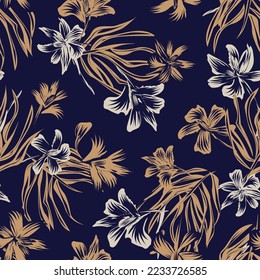 Oriental Floral seamless pattern background for fashion textiles, graphics, backgrounds and crafts