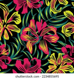 Oriental Floral seamless pattern background for fashion textiles, graphics, backgrounds and crafts