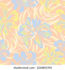 Oriental Floral seamless pattern background for fashion textiles, graphics, backgrounds and crafts