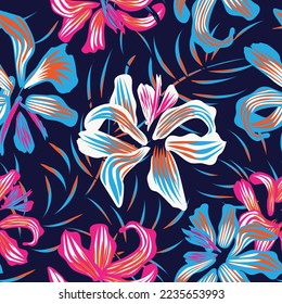 Oriental Floral seamless pattern background for fashion textiles, graphics, backgrounds and crafts