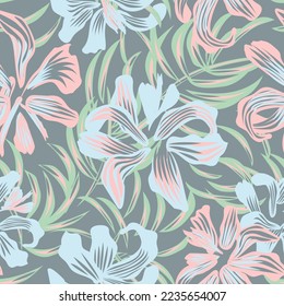 Fondo de patrón ininterrumpido de floral oriental para textiles de moda, gráficos, antecedentes y artesanías