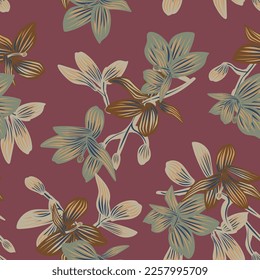 Oriental Floral seamless pattern background for fashion textiles, graphics, backgrounds and crafts