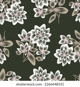 Oriental Floral seamless pattern design for fashion textiles, graphics, backgrounds and crafts