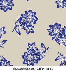 Oriental Floral seamless pattern design for fashion textiles, graphics, backgrounds and crafts