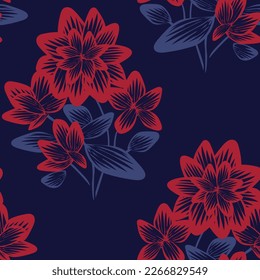 Oriental Floral seamless pattern design for fashion textiles, graphics, backgrounds and crafts