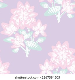 Diseño de patrón ininterrumpido de la flor oriental para textiles de moda, gráficos, fondos y artesanías