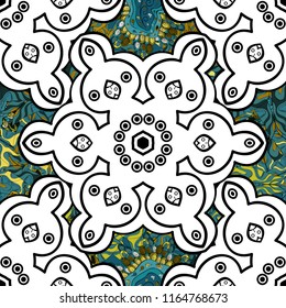 Oriental flourish vector. Yoga logo, background for meditation poster. Anti-stress mandala. Decorative colored round ornament. Indian flower mandala. Colorful mandala.