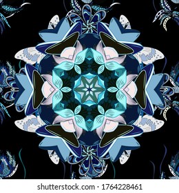 Vector floreciente oriental. Logo de Yoga, afiche de fondo para la meditación. Mandala floral india. Mandala colorida. Ornamento redondo de colores decorativos. Mandala antiestrés.