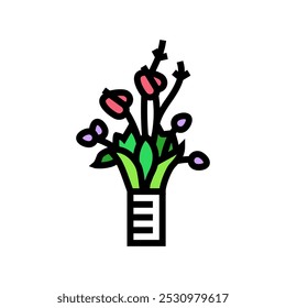 oriental flower arrangement color icon vector. oriental flower arrangement sign. isolated symbol illustration