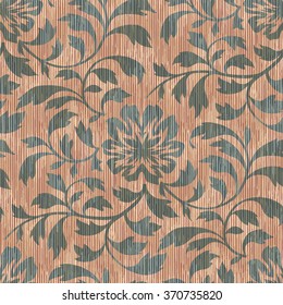 Oriental foliage pattern seamless vector background tile
