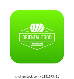 Oriental food icon green vector isolated on white background