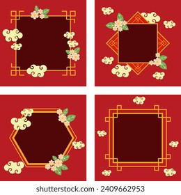 Oriental frame set for social media promotion