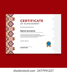 Oriental Geometric Certificate Template Design
