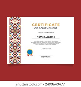 Oriental Geometric Certificate Template Design