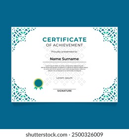 Oriental Geometric Certificate Template Design