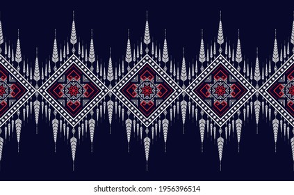 Patrón étnico geométrico oriental para el fondo o la alfombra, papel tapizado, envoltura de batik, diseño de cortina, ilustración vectorial