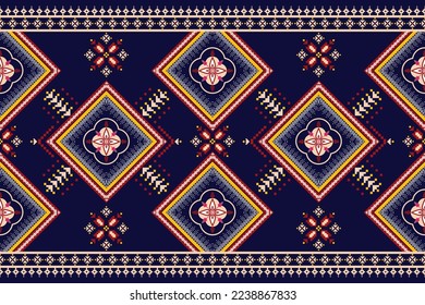 Patrón étnico geométrico oriental Se puede utilizar en el diseño de tela para fondo, papel pintado, alfombra, textil, ropa, envoltura, papel decorativo, vector de ilustración de bordado.
