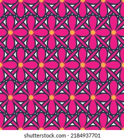 Florales Geométricos Orientales Patrón Sin Maravilla Estilo Moda Moda Sencillo Sencillo Patrón Creativo Alamante Estructura de impresión Fuchsia Tonos