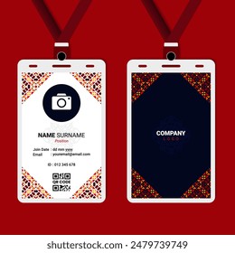 Diseño de tarjeta de identificación geométrica oriental para empresas o empresas