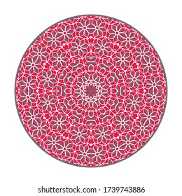 Orientalischer geometrischer Mandalahintergrund. Arabisch kreisförmige dekorative Ornamente isoliert auf Weiß. Vektor-asian-Design