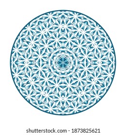 Fondo de manala geométrica oriental. El ornamento árabe circular está aislado en blanco. Diseño de vectores asiáticos