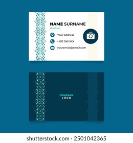 Diseño geométrico oriental de la tarjeta de nombre para el negocio o la empresa